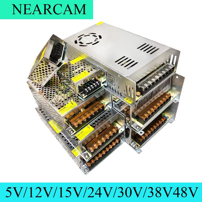 NEARCAM 110V-240V LED switching power supply lighting transformer 5V12V15V24V36V48V power supply LED lamp with power adapter