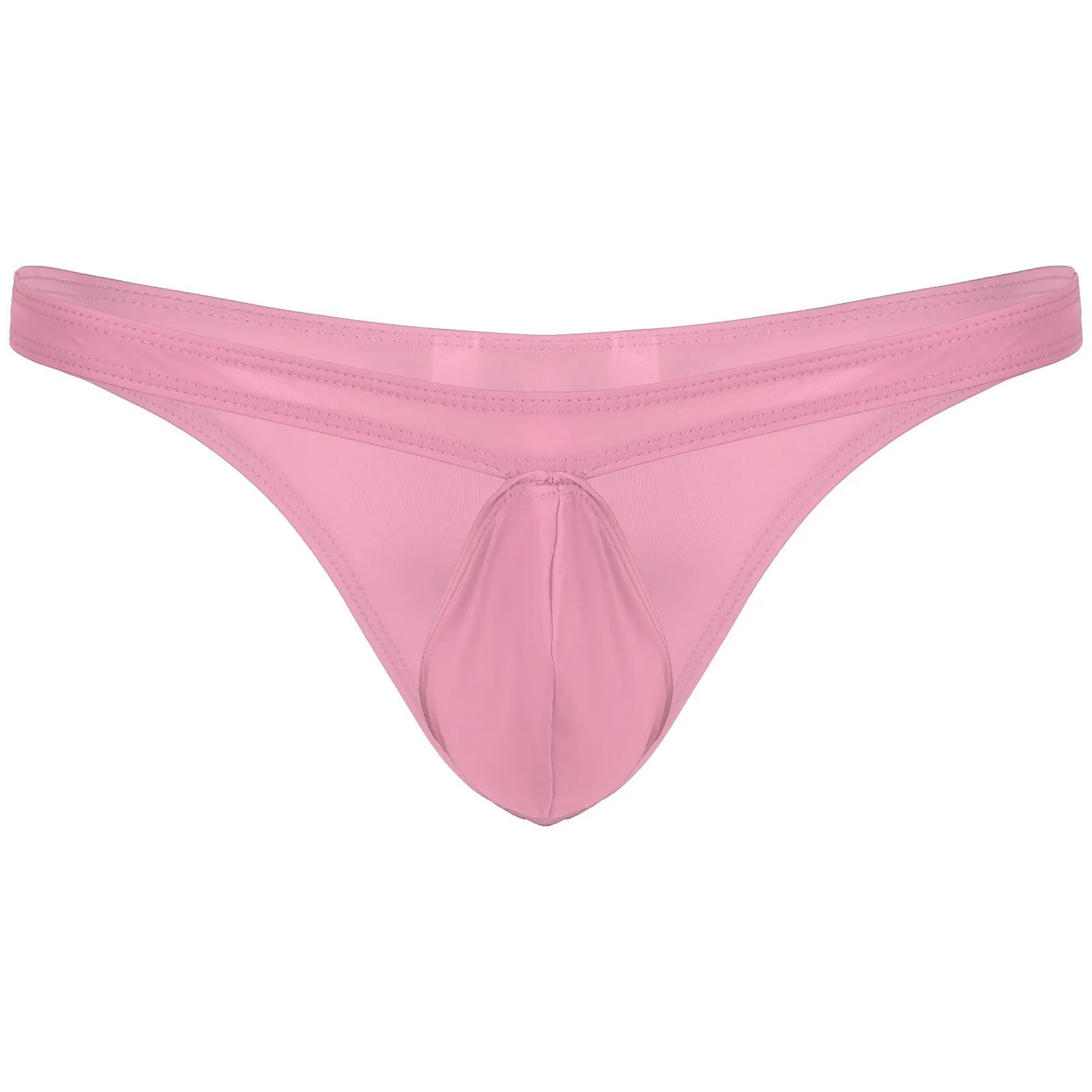 Men Panties Silk Satin Thong Boxer Brief Low Rise G String Bulge Pouch Underwear 