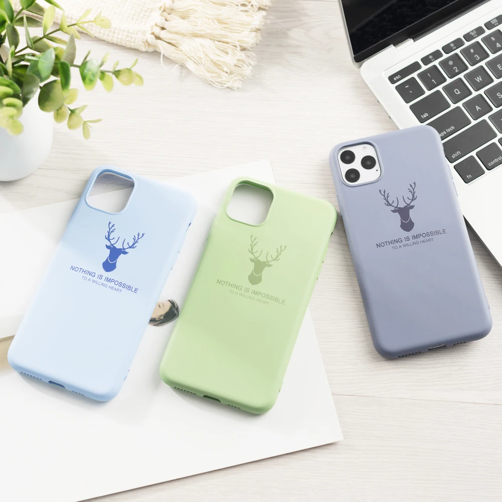 

Candycolored soft cover For iPhone 6 6s 7 8 Plus 11 XS Max X XR Simple Solid Color Silicone Phone Case Protective shell