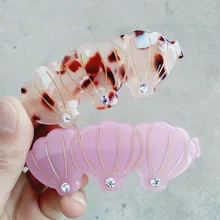 Оболочки женские заколки для волос ацетат верхние зажимы аксессуары для женщин ювелирные изделия для волос заколки и зажимы для волос моллюска тиара девушка шпилька