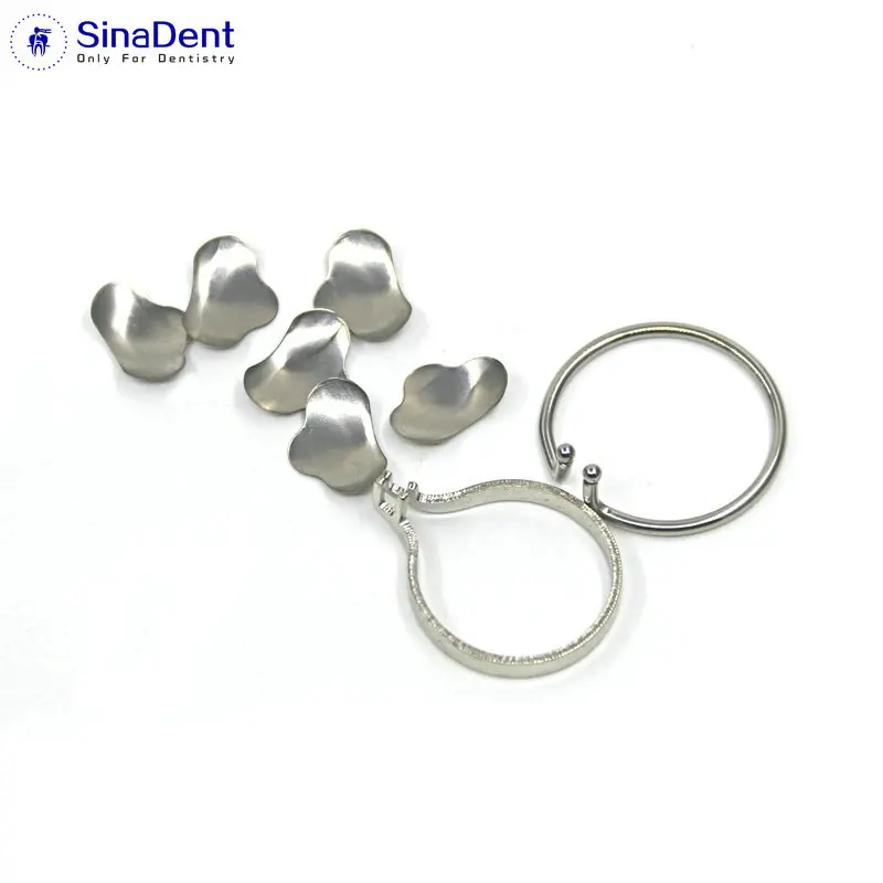 Dental 100Pcs Full Kit Dental Matrix Sectional Contoured Matrices 40 Pcs Silicone Add On Wedges for 3