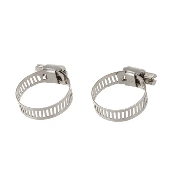 

New 16-25mm Adjustable Stainless Steel Pipe Drive Hose Clamp Hoop 20 Pcs