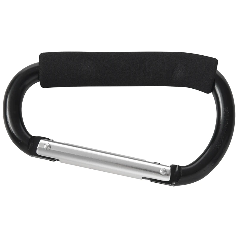 

14 cm large D shape aluminum alloy carabiner soft handle shopping hook camp hook outdoor key holder black
