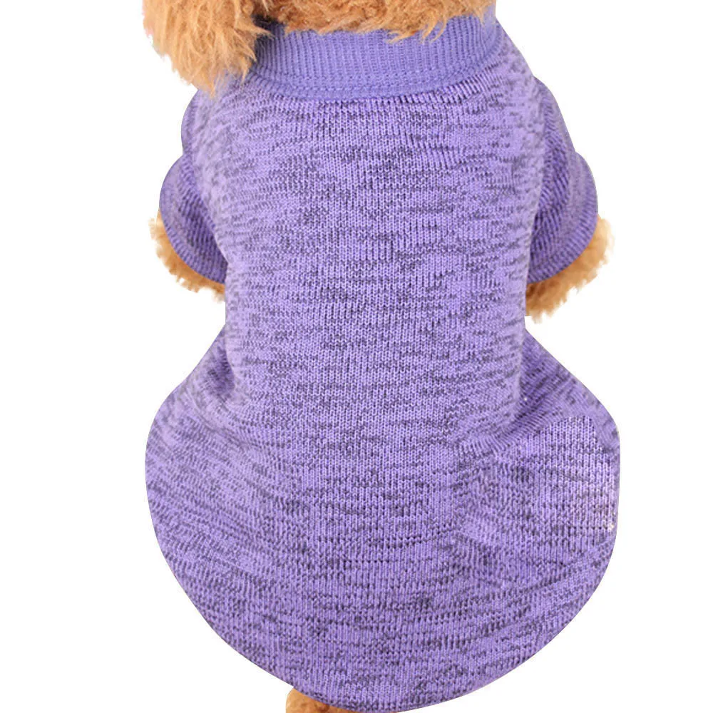 Purple Одежда для домашних животных, свитер со щенком, флисовый зимний теплый свитер для собаки, одежда для собак, теплый мягкий свитер для щенков, одежда для собак - Цвет: Purple