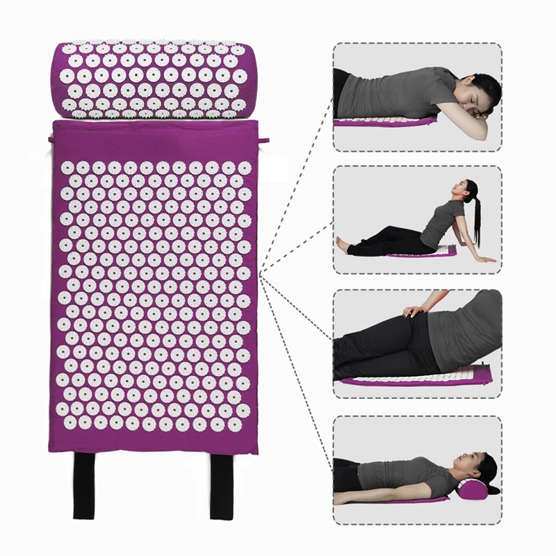 

Acupressure Massage Mat with Pillow for Stress/Pain/Tension Relief Body relax