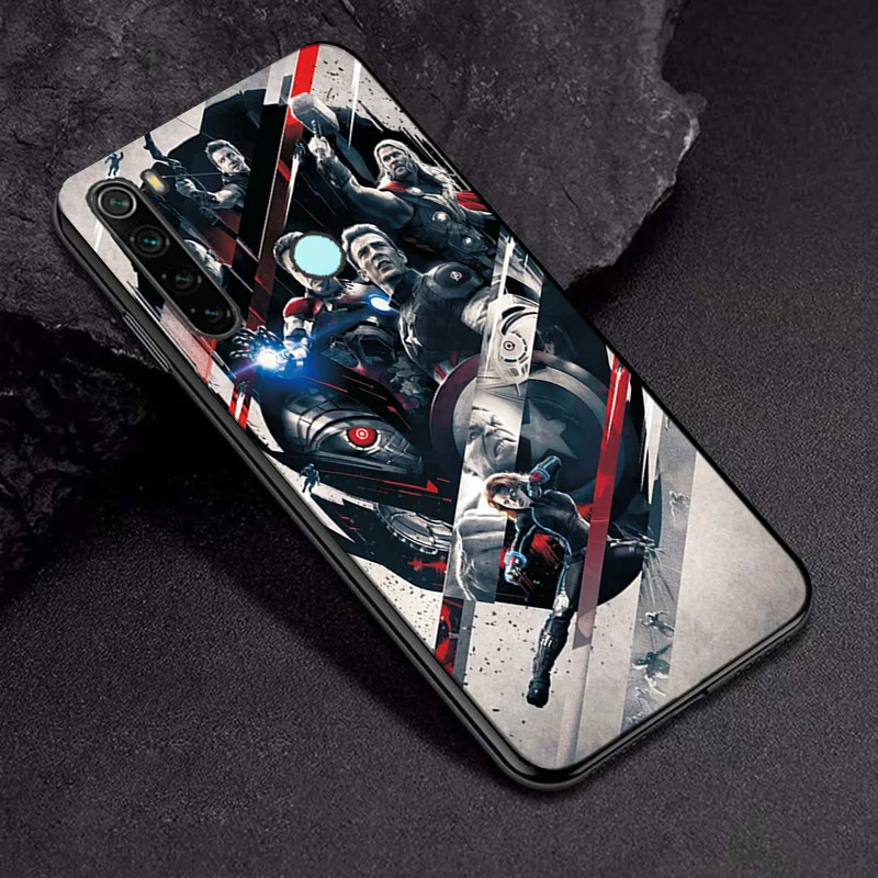 TPUBLK658 Hero для Xiaomi Redmi Note 8T чехол силиконовый чехол для Redmi Note 8 8pro Капитан Америка чехол для телефона для Note 8Pro черный ТПУ чехол s - Цвет: TPUBLK658