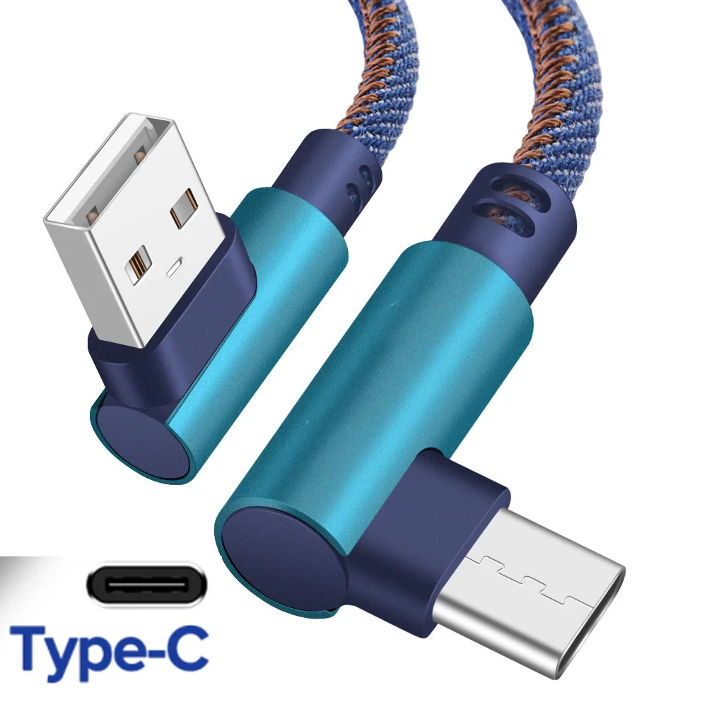 iphone to hdmi cable Olnylo USB Type C 90 Degree Fast Charging usb c cable Type-c data Cord Charger usb-c For Samsung S9 S8 Note 9 8 Huawei P20 Lite best iphone cable Cables