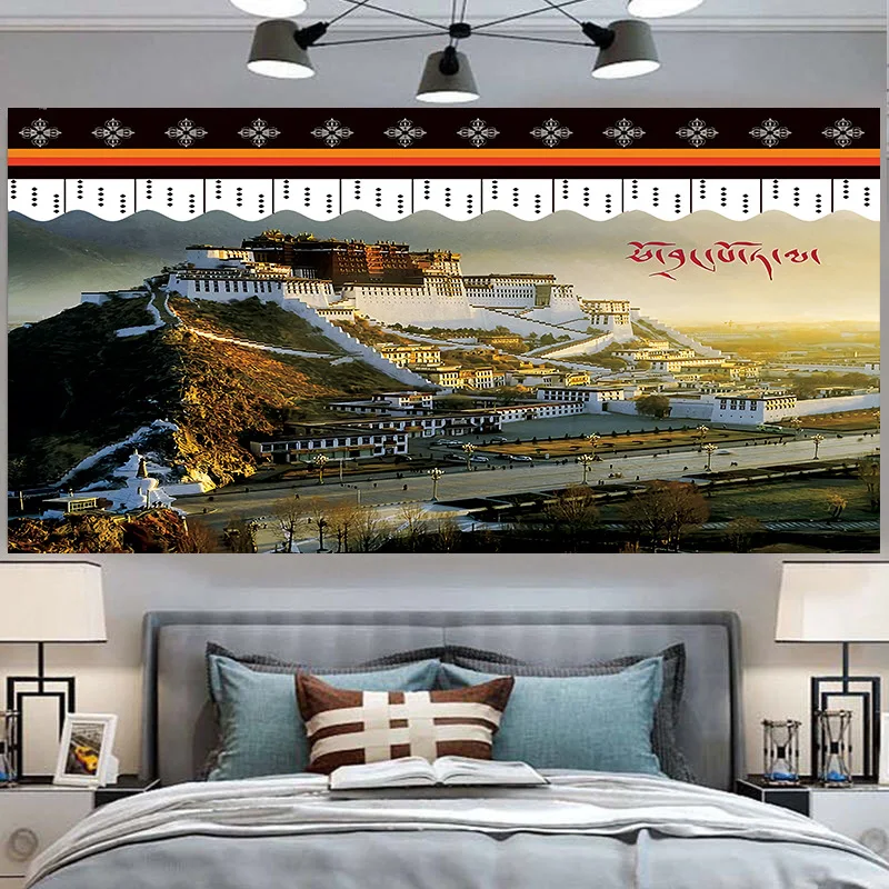 Tibet potala palace wall tapestry tapiz 3d decor blanket trippy tenture murale | Дом и сад