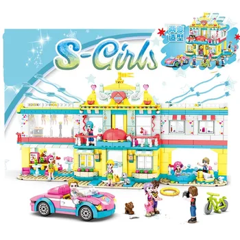 

City Creator Girl Friends Fairy Princess Beach Villa Mini Street View Model Building Blocks Bricks Collectible Toys Lepining