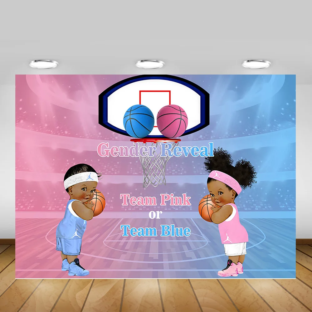 Basketball Gender Reveal Party Background Decoration Sports Basketball