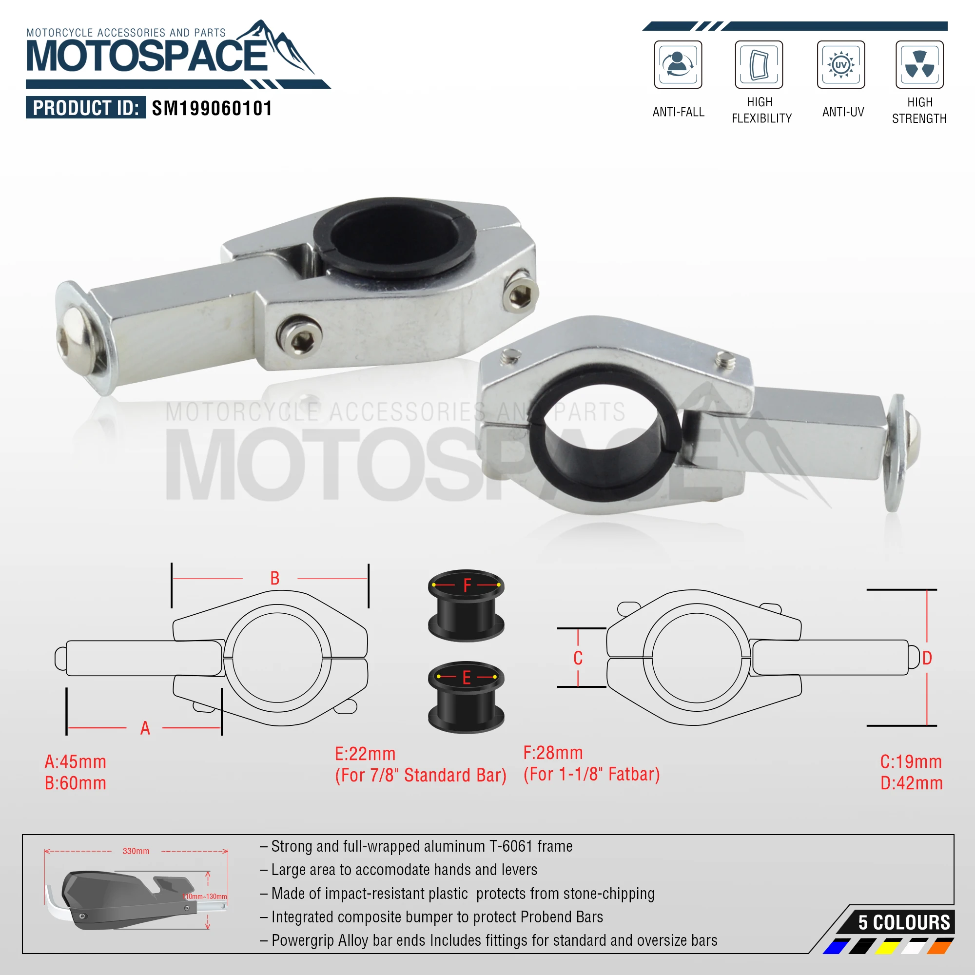 Spacemotors PZ-Motech рукавицы для мотоцикла подходят для 7/" 22 мм Handlebar1-1/8 28 мм жир бар CR XR YZ WR EX TTR CRF WRF EXC DRZ