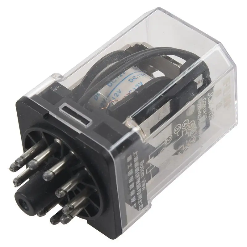 JQX-10F-3Z DC 12V напряжение катушки 3PDT реле питания 10A w разъем черный и прозрачный |
