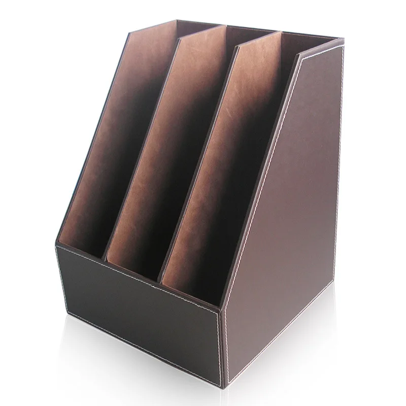 

Leather Desktop File Magazine Organizing/Storage Box Information File Storage Seat Business Office Supplies