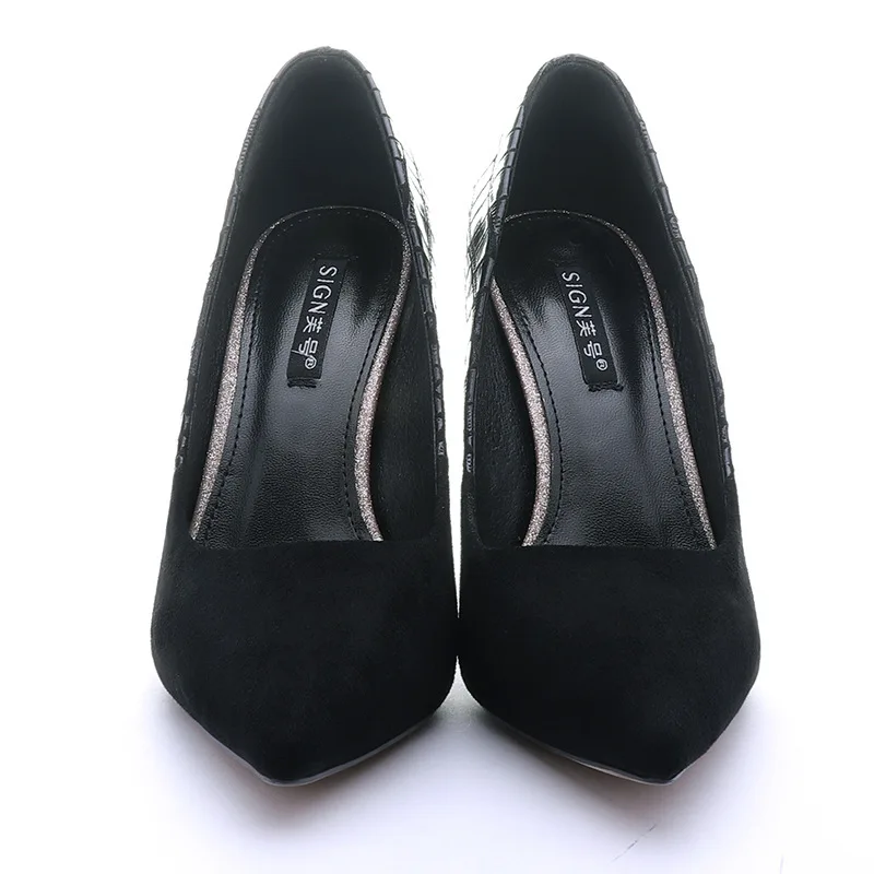 Thin High Heels Pumps Women Shoes women pumps PU Slip On 10.5CM Pointed Toe Shallow zapatos de mujer heels women size 35-42