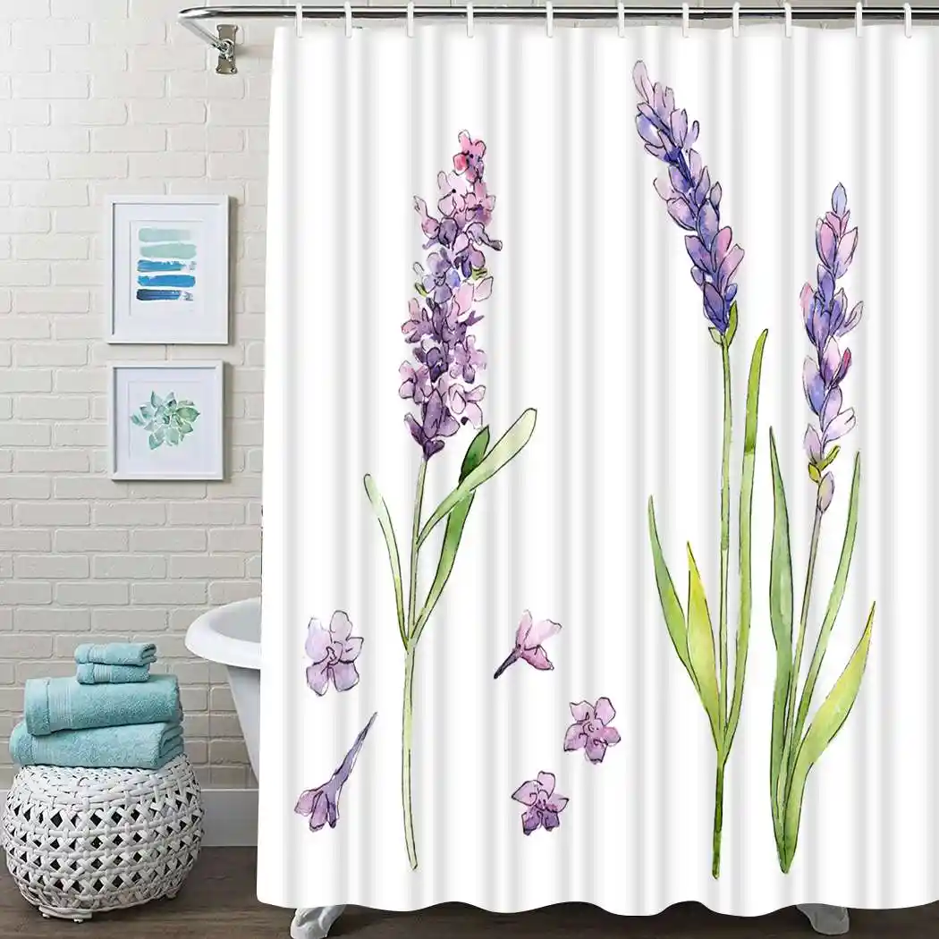 Wildflower Shower Curtain Lavender Flower Shower Curtain