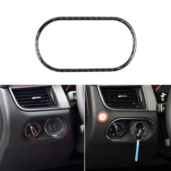 

For Porsche Macan 2015-2016 Carbon Fiber Car Head Light Lamp Switch Button Cover Trim Sticker 57BA
