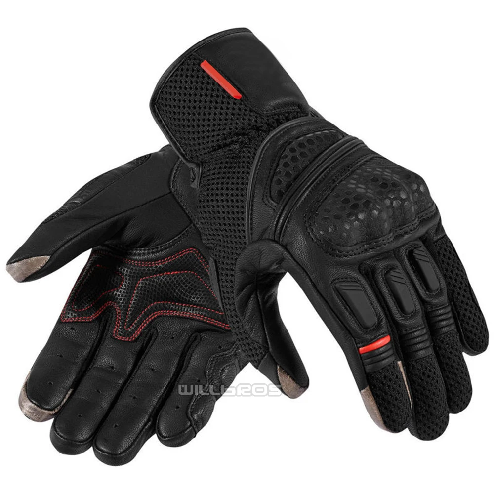 

Dirt 2 Black Leather Glove Motorcycle Street Moto Rider Motocross Motorbike Men's Gloves