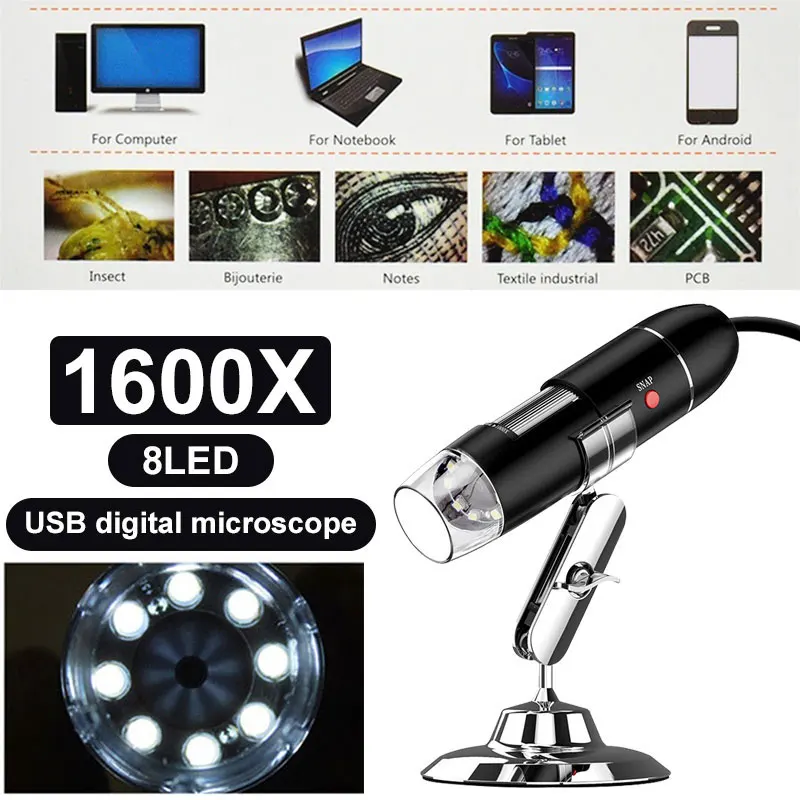 Ручной эндоскоп ABS 8LED цифровой микроскоп мониторинг компьютеров водонепроницаемый портативный эндоскоп видео осмотр в реальном времени