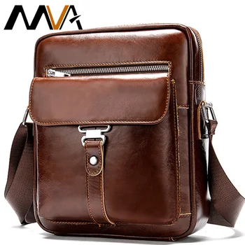 

MVA Men's Genuine Leather Shoulder Bags For Men Leather Bag Mini Men's Crossbody Bags Vintage Flap Messenger Bags Male Small Bus