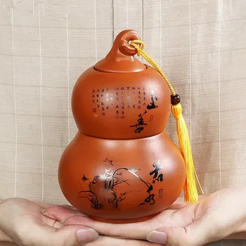 

Chinese Purple Clay Tea Jar Tea Tin Containers Portable Travel Tea Boxes Sealed Caddy Spice Candy Storage Tank Coffee Canister