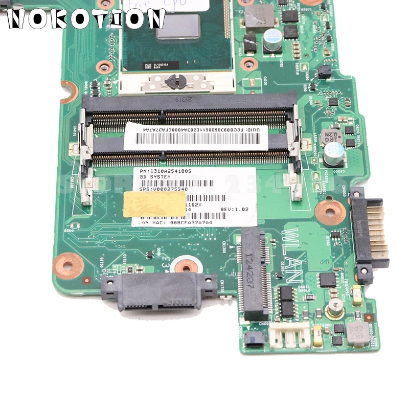 NOKOTION V000275540 основная плата для Toshiba Satellite C855 HM70 DDR3 cpu DK10F-6050A2541801-MB-A02