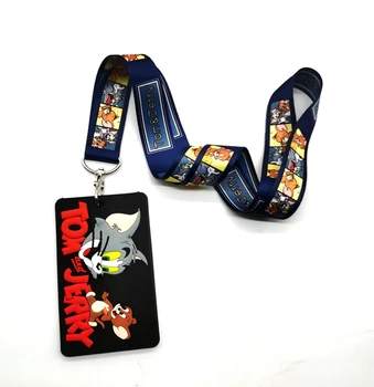 

5 pcs cartoon cat Neck Strap Card Bus ID Holders Identity Badge Lanyard