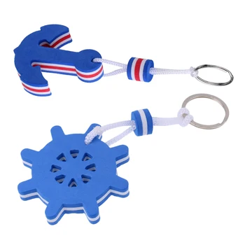 

2x Floating Key Chain Boat Key Float Marine Key Ring Holder- Anchor & Rudder