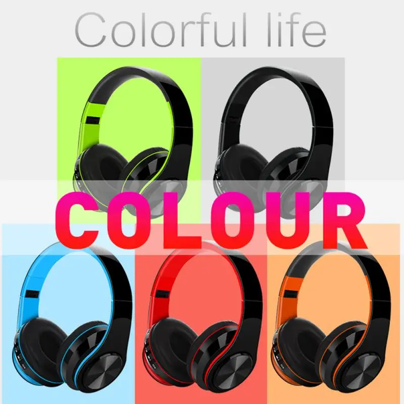 5 Colors Wireless Bluetooth headset V5 0 wireless card Volume Control Headphone For iPhone Xiaomi Huawei Samsung Smart Phone