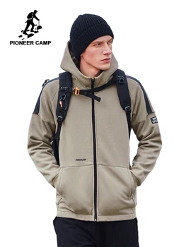 

Pioneer Camp 2020 Mens Jackets and Coats Winter Warm Fleece Thick Hooded Black Khaki Men's Jacket AJK908159
