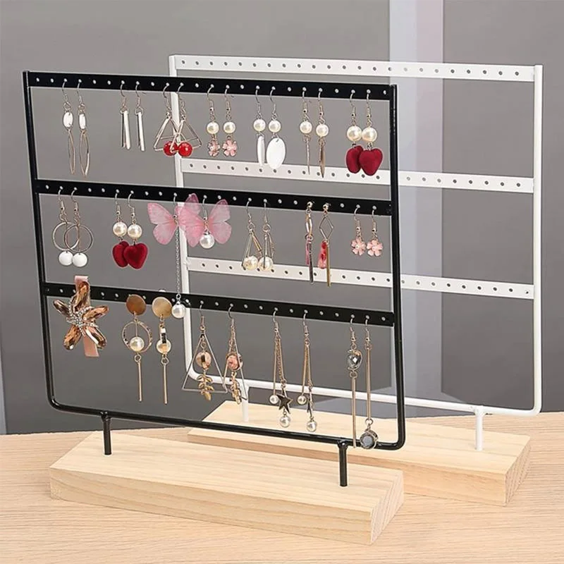 de joyas de madera con agujeros, soporte de exhibición de Metal para pendientes, collares, 3 niveles, S/M/L - AliExpress y accesorios