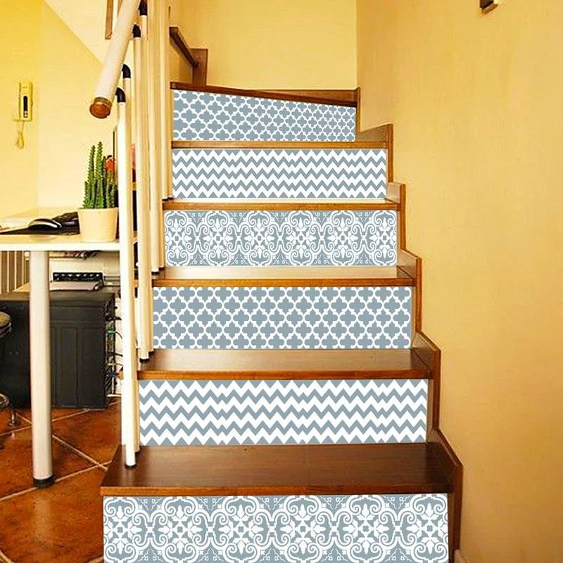 

Nordic Ins Home Decorate Tile Wall Stair Sticker Set 3d Self-adhesive Geometric Steps Decoration Vinyl Stickers Muraux EZ240