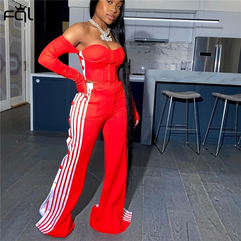 red two piece outfit