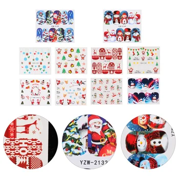 

60 Sheets Xmas Christmas Removable Colorful Transfer Stickers Nail Patch Nails Sticker Nail Decals for Women