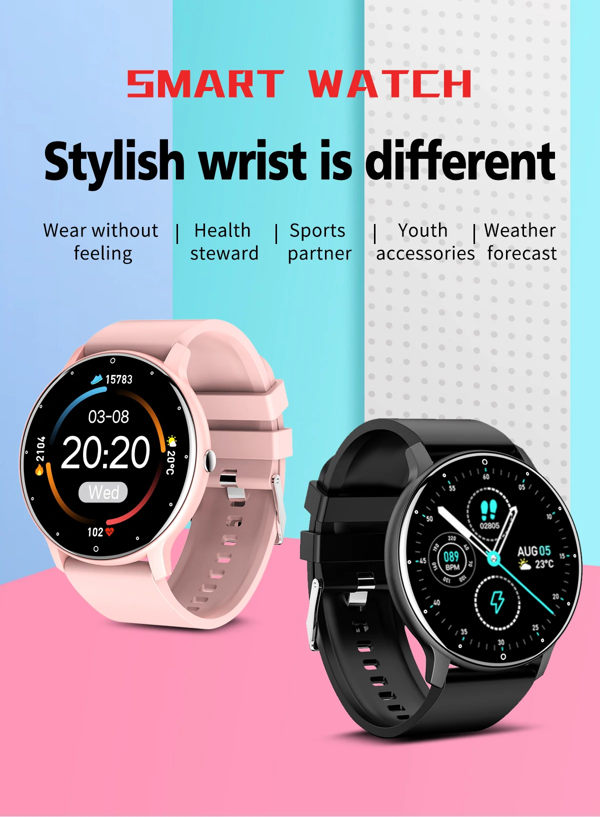 2021 Smart Watch Men Women Lady Fitness Tracker Sport Smartwatch Sleep Heart Rate Monitor Waterproof Watches for IOS Android