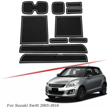 

10pcs Car Styling Gate slot pad For Suzuki Swift 2005-2016 Silica Gel Door Groove Mat interior Non-slip dust Mat Accessory