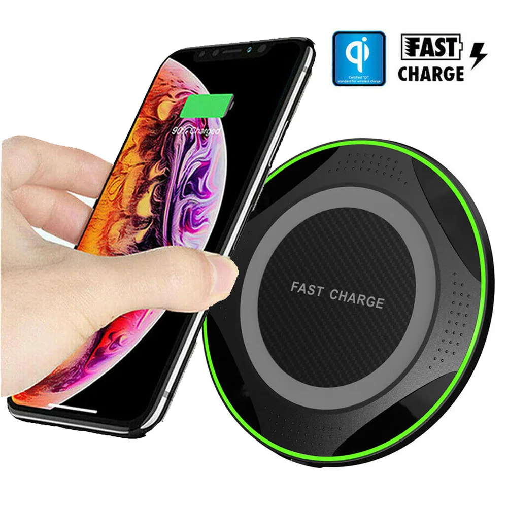 10 Вт Qi Беспроводной Зарядное устройство для huawei P30 Pro Коврики 20 samsung S10 iPhone XS Max подставка для быстрой зарядки с покрытием для всех Беспроводной зарядка телефонов