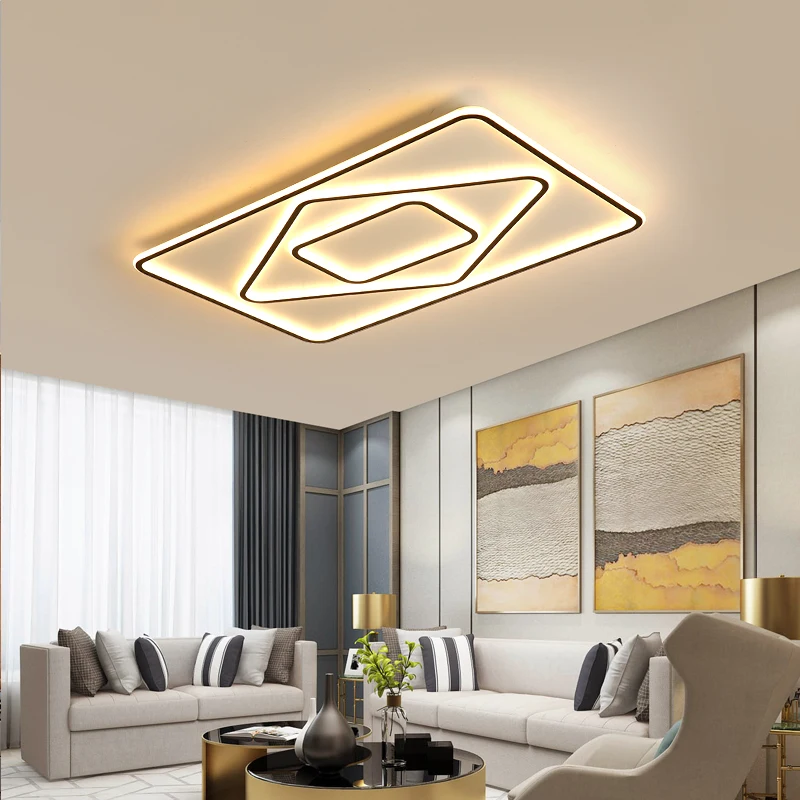 

Surface mounted Modern chandelier home lighting lustre led Black+White Minimalism led chandelier lighting For Bedroom Livingroom