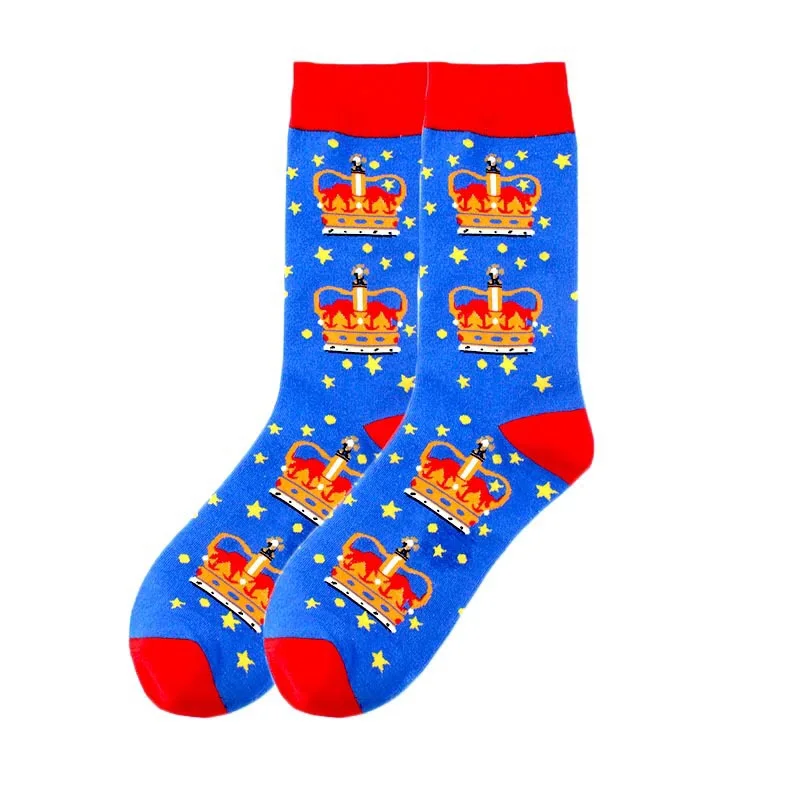 Мужские цветные носки для HipHop из чесаного хлопка, носки для женщин с фруктами, носки для скейтборда, повседневные сумасшедшие носки, подарок на Рождество