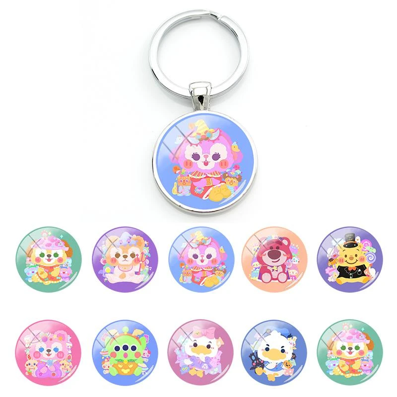 Disney Halloween Atmosphere Colorful Cartoon Characters Glass Cabochon Pendant Keychain Creative Gifts For Friend Jewelry Fsd178 Key Chains Aliexpress
