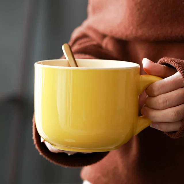 Grande tasse en céramique pour le petit déjeuner, tasse à