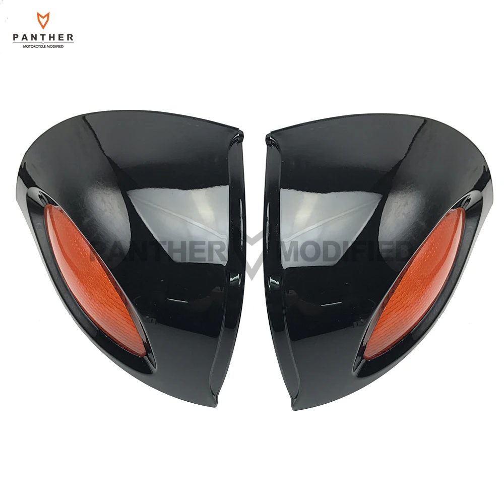 

Black Motorcycle Rear View Mirrors Turn Signals Lights Cover Case for BMW R1100 RT R1100 RTP R1150 RT