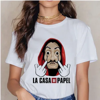 

La Casa De Papel Summer 2020 Money Vogue Heist Tshirt The House of Paper T Shirt Casual Dali Mask Woman Tshirt Female Tops