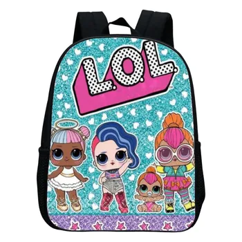 

LOL Surprise Dolls Pink Backpack Kids Kindergarten Preschool Mochilas Beautiful Pattern Cute Mini School Book Rucksack 12 inch