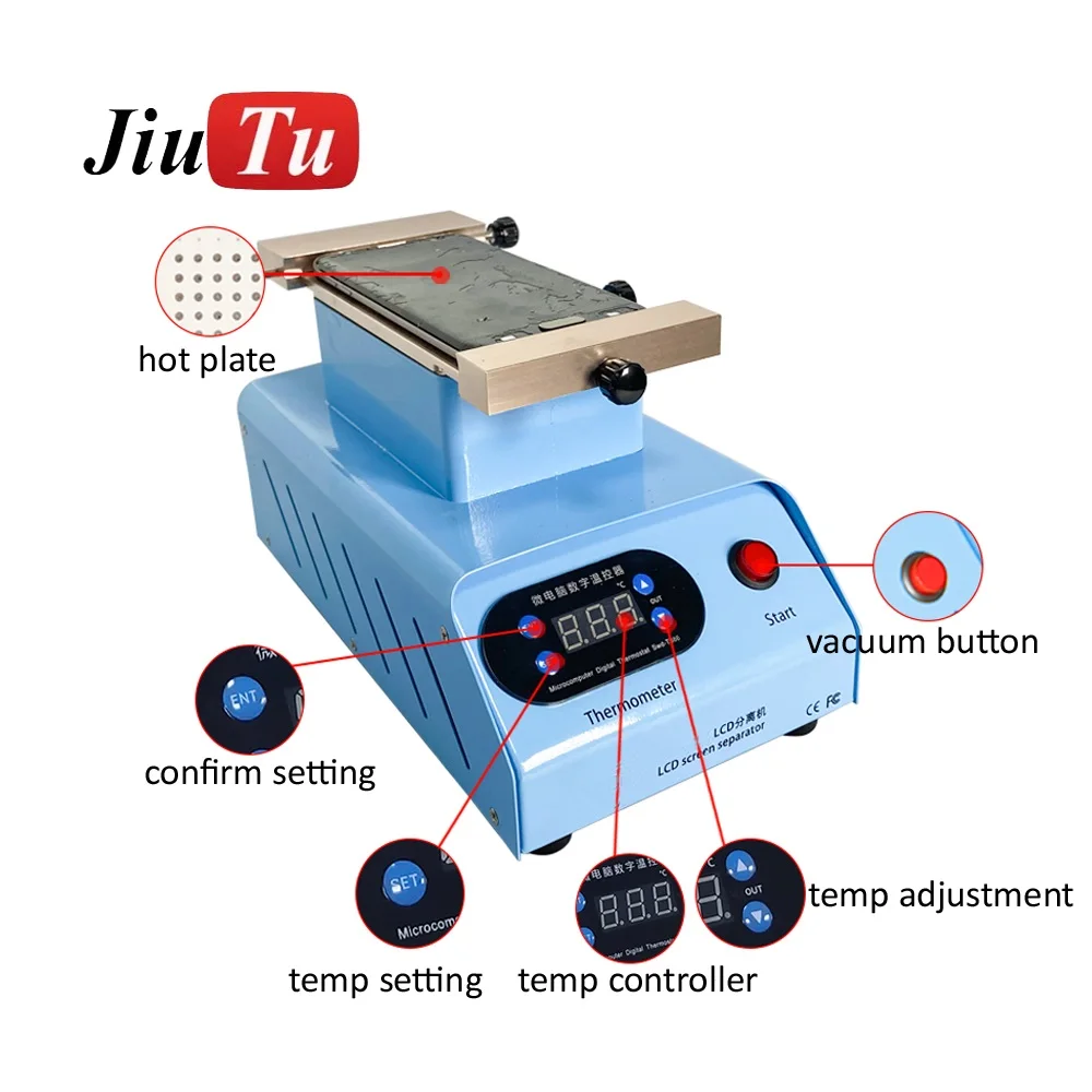 Double Vacuum Pump Screen Separator Glue Removing Rotating Strong Suction Separation Machine For Curved Edge LCD Repairing