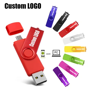

Custom LOGO USB flash drive OTG high Speed drive 64 GB 32 GB 16 GB external storage double Application Micro USB Stick