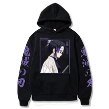 Nova harajuku anime demônio slayer kimetsu não yaiba hoodies moletom com capuz shinobu kocho impresso roupas estéticas