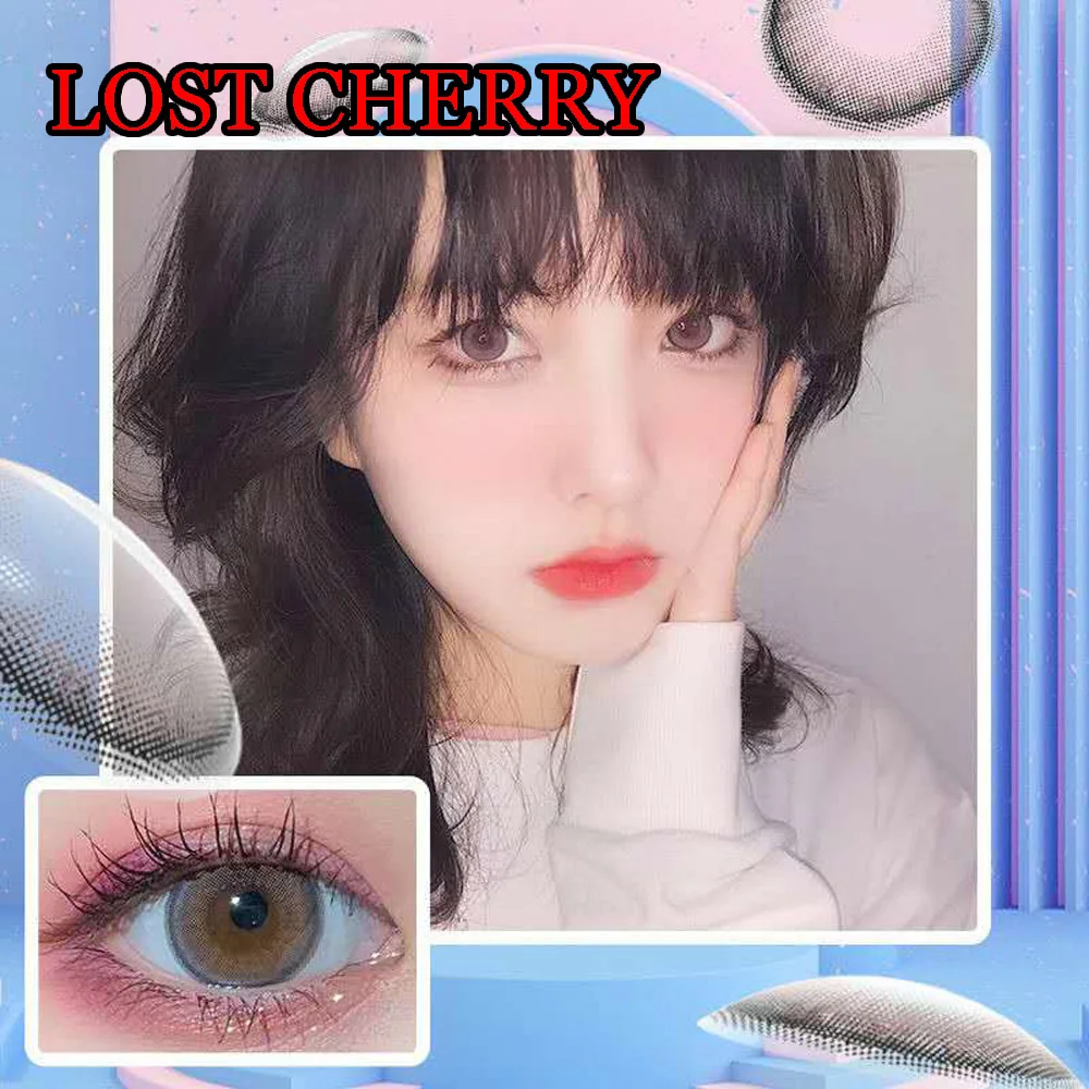 

Sweet Pink Contact Lens for Eye Color 1 Year Use Women Soft Contact Lenses with Prescription colored lens Lost Cherry