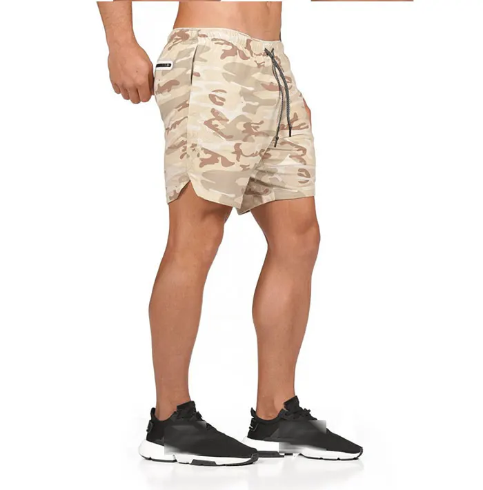 Мужские шорты для бега 2 в 1 со скрытыми карманами, быстросохнущие спортивные шорты с карманами на молнии