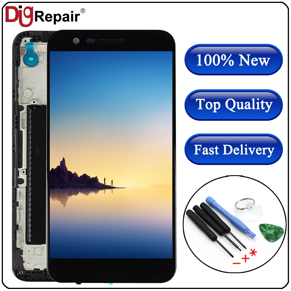 

For LG K10 2017 LCD Touch Screen Digitizer with Frame For LG K10 2017 Display M250 M250N M250E M250DS Replacement Parts tested