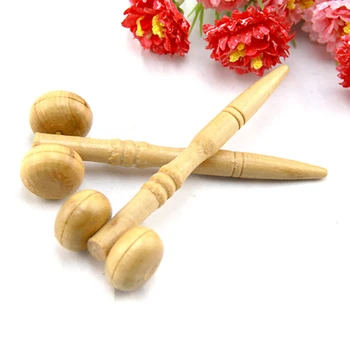 

4pcs Wheels Body Head Scalp Massage Wooden Foot Massager Relieve Muscle Relaxing Tool;Dual Wheels Body Head Scalp Relaxing Tool